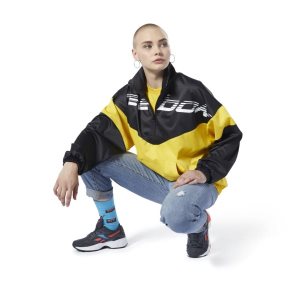 Bluza Damskie Reebok Classic Advance Oversize Cover-Up Głęboka Zielone Żółte PL 52UQFRB